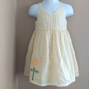 Little Bitty yellow eyelet sunflower applique dress - size 2T